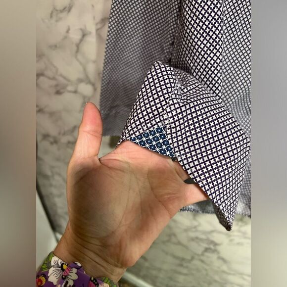 Ted Baker London Long Sleeve Circle Geo Print Shirt Size Mens S - Picture 6 of 11